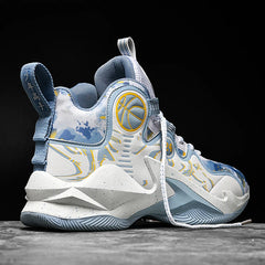 Men's Basketball Shoes No-Slip Breathable Outdoor Shoes Fashion Graffiti Training Shoes