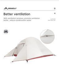 BISINNA Ultralight Backpacking Tent – 1-2 Person 20D Nylon Waterproof Camping Tent for Hiking, Travel, and Cycling
