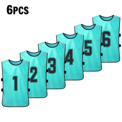 Quick-Dry Numbered Soccer Pinnies – 2/6PCS Team Sports Vests