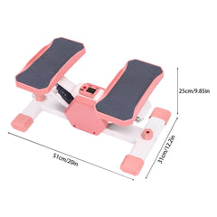 Compact Step Fitness Machine, LCD Display, Dual Resistance Bands, Smooth Stepping for Full Body Workout