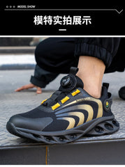Men’s Lightweight Safety Shoes – Steel Toe, Puncture-Proof, Rotary Buckle Design