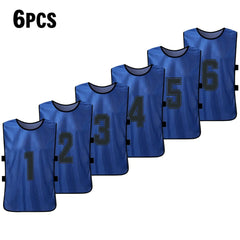 Quick-Dry Numbered Soccer Pinnies – 2/6PCS Team Sports Vests