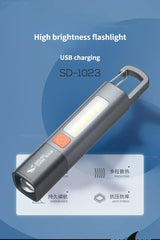 SMILING SHARK Mini Flashlight – High Brightness with Zoom & Side Floodlight