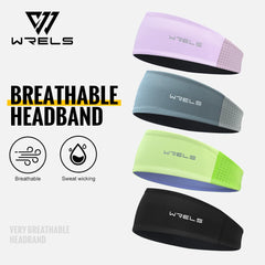 WRELS Sports Headband Sweatband – Unisex Elastic Hair Band for Running, Gym, Tennis, Basketball
