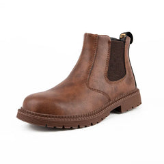 Men’s Waterproof Steel Toe Work Boots – Durable Leather Construction Shoes
