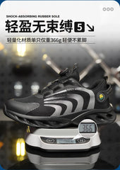 Men’s Lightweight Safety Shoes – Steel Toe, Puncture-Proof, Rotary Buckle Design