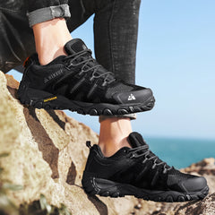 HIKEUP Men’s Suede Tactical Hiking Shoes – Outdoor Trekking Sneakers