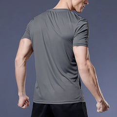 Men’s Quick-Dry Sports T-Shirt – Compression Fit for Running & Training