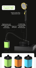 Camping Shower Pump Kit – Portable Outdoor Shower with Digital Display & 6000mAh Battery