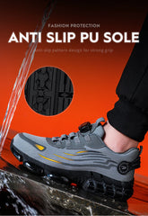 Men’s Safety Work Shoes – Anti-Smash, Anti-Puncture with Rotating Button