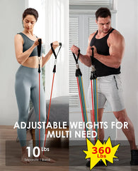 360lbs Resistance Band Set – Full-Body Workout Kit for Home Gym