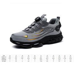 Men Steel Toe Shoes Non Slip Rotary Button Safety Shoes Anti-Smash Sport Work Shoe Breathable Air Cushion Shoe For Outdoor Sport