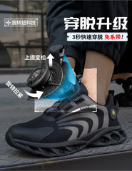 Men’s Lightweight Safety Shoes – Steel Toe, Puncture-Proof, Rotary Buckle Design