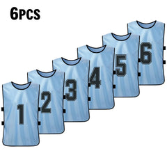 Quick-Dry Numbered Soccer Pinnies – 2/6PCS Team Sports Vests