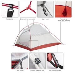 BISINNA Ultralight Backpacking Tent – 1-2 Person 20D Nylon Waterproof Camping Tent for Hiking, Travel, and Cycling