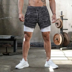 Men’s 2-in-1 Camo Gym & Running Shorts