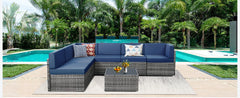 Outdoor Sectional Furniture Set – Patio Sofa & Chair Set with Cushions