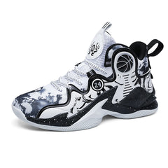 Men's Basketball Shoes No-Slip Breathable Outdoor Shoes Fashion Graffiti Training Shoes