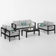7-Piece Aluminum Patio Furniture Set – Outdoor Sectional Sofa with Cushions & Coffee Table