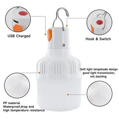 60W USB Rechargeable LED Camping Lantern – Emergency Light for Outdoor Use