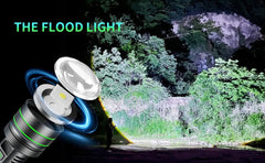 Long-Range LED Spotlight Flashlight – Waterproof Zoom Tactical Torch with Type-C Charging