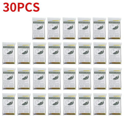 5–30 Pack Emergency Thermal Blankets – Waterproof Foil Survival Blankets (130×210cm)