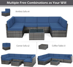 Outdoor Sectional Furniture Set – Patio Sofa & Chair Set with Cushions