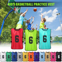 Quick-Dry Numbered Soccer Pinnies – 2/6PCS Team Sports Vests