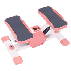 Compact Step Fitness Machine, LCD Display, Dual Resistance Bands, Smooth Stepping for Full Body Workout