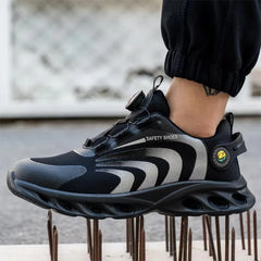 Men’s Lightweight Safety Shoes – Steel Toe, Puncture-Proof, Rotary Buckle Design