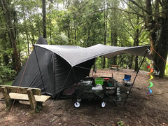 5.1x5.1m Large Waterproof Octagon Camping Tarp – Outdoor Sun Shelter Awning, Butterfly Tent Shade Canopy for Beach & Travel