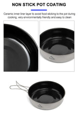 Widesea Titanium Camping Cookware Set – Lightweight Outdoor Pot & Pan for Hiking & Trekking