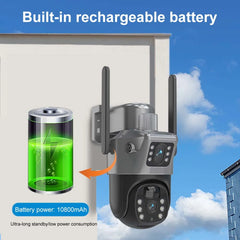 8MP 4K Solar WiFi Camera – Dual Lens PTZ Outdoor CCTV Surveillance