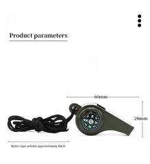 3-in-1 Emergency Survival Whistle – With Compass & Thermometer, Army Green Outdoor Tool  Bullet Point Description: