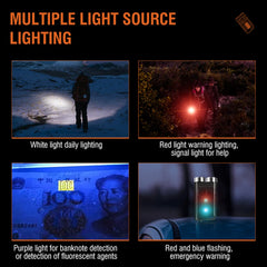 Multi-function Portable Mini Keychain Light Led High Bright Flashlight Dual Light Source Outdoor Camping Fishing Tool Head Lamp