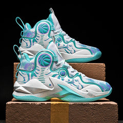 Men's Basketball Shoes No-Slip Breathable Outdoor Shoes Fashion Graffiti Training Shoes