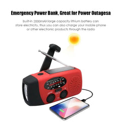 Multifunctional Emergency Radio – Hand Crank, Solar, Power Bank, NOAA/FM/AM