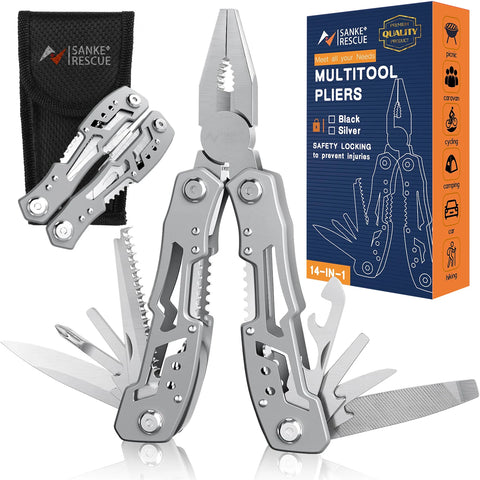 Folding Multi-Tool – EDC Survival Gear with Knife, Scissors, Pliers & Cutters
