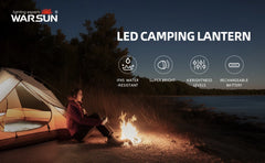 Warsun Rechargeable Camping Light – Waterproof IPX6 Hanging Lantern for Outdoor & Work Use