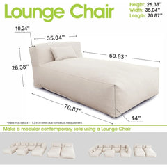 Outdoor Bean Bed Lounger – Comfy Foam-Filled Patio & Poolside Sofa