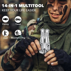 Folding Multi-Tool – EDC Survival Gear with Knife, Scissors, Pliers & Cutters