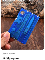 Multifunctional Survival Tool Card – Swiss Army Style Card with Light & Beauty Tools
