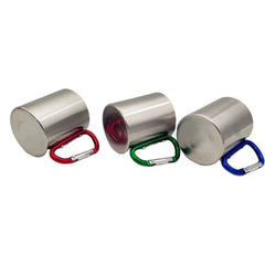 220ml Stainless Steel Camping Cup with Carabiner Handle – Portable Outdoor Travel Mug