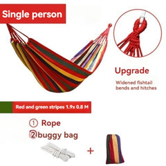 WESTTUNE Outdoor Canvas Hammock – Swing Hammock with Tree Ropes, 200kg Load Capacity