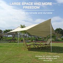 5.1x5.1m Large Waterproof Octagon Camping Tarp – Outdoor Sun Shelter Awning, Butterfly Tent Shade Canopy for Beach & Travel