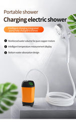 Portable Camping Shower – IPX7 Waterproof Electric Pump with Digital Display