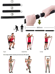 Workout Bar & Resistance Bands Set – Pilates & Home Strength Training Kit
