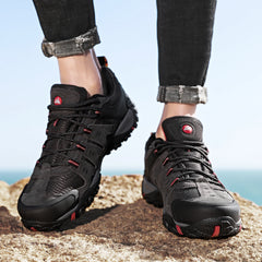 HIKEUP Men’s Suede Tactical Hiking Shoes – Outdoor Trekking Sneakers