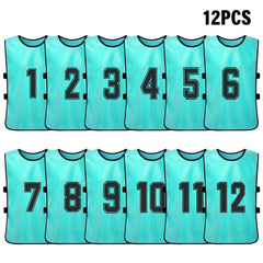 Quick-Dry Numbered Soccer Pinnies – 2/6PCS Team Sports Vests