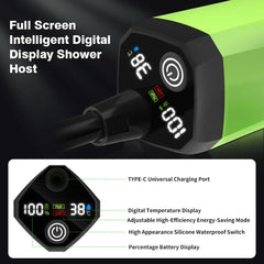 Camping Shower Pump Kit – Portable Outdoor Shower with Digital Display & 6000mAh Battery